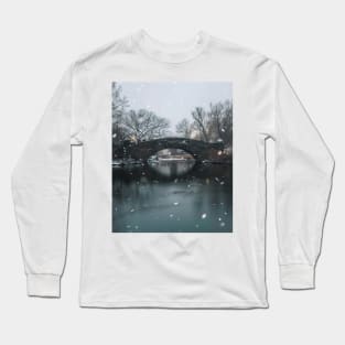 Snowfall in Central Park New York Long Sleeve T-Shirt